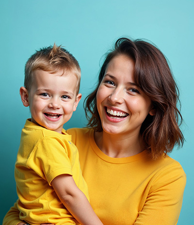 mom and son